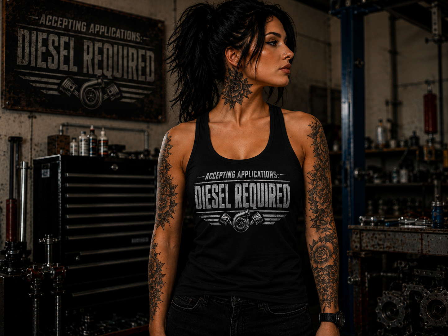 Accepting Applications — Women's Diesel Racer Back Tank